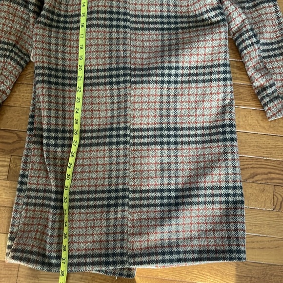 Wonderful Retro Plaid Wool-Blend Coat Size Small - Picture 12 of 16